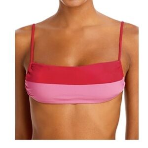 NWT- PQ Swim Red and Pink Bikini Top